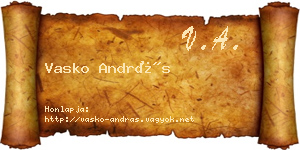 Vasko András névjegykártya